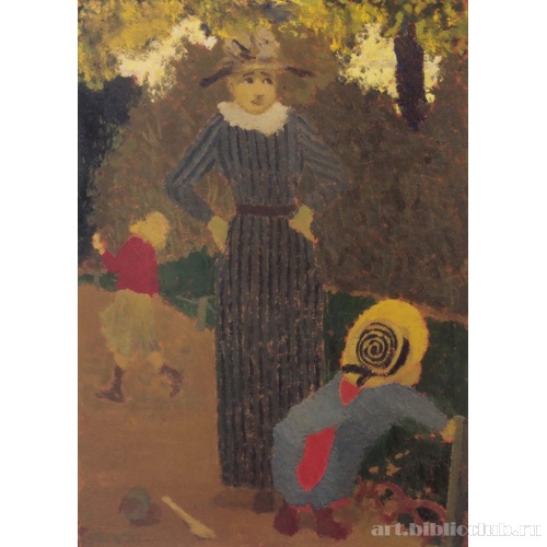 В саду. Соломенная шляпка