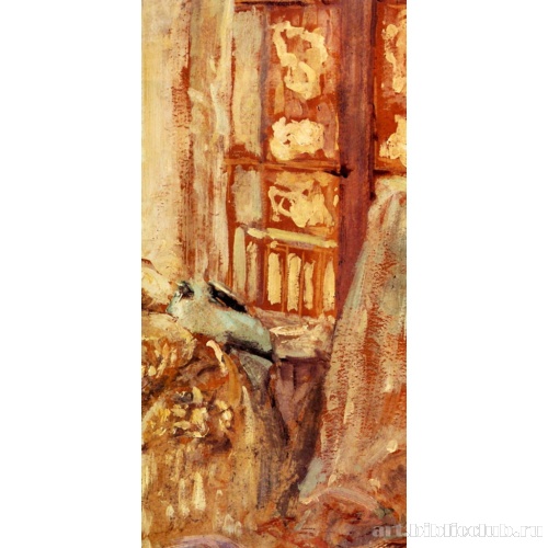 У окна (Интерьер. Дама у окна). Фрагмент