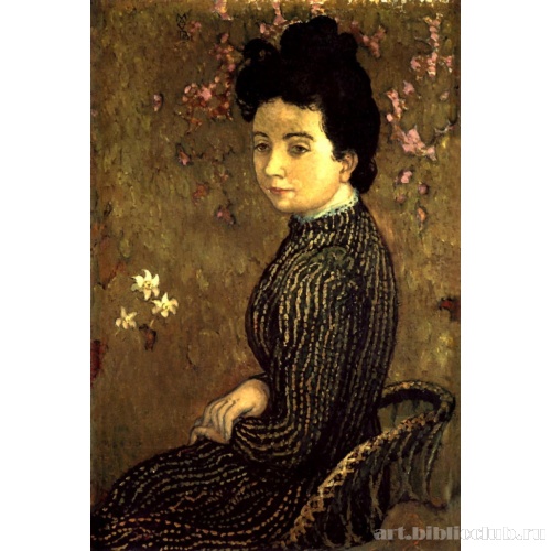 Портрет Евы Мерье в зеленом платье