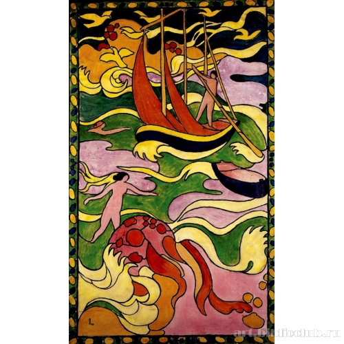 Лодка. Эскиз витража