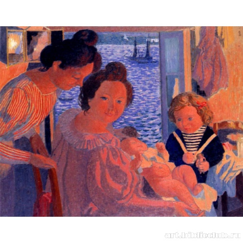 Мать и дети в Ле Пульдю. Вечер