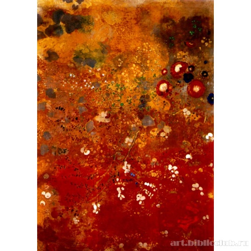 Цветы, красная панель