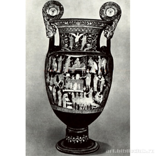 Роспись апулийского кратера со сценами Троянской войны