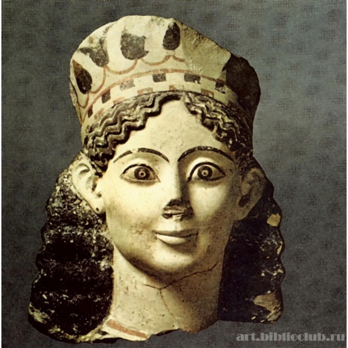 Голлова сфинкса. Деталь акротерия храма Аполлона в Фивах