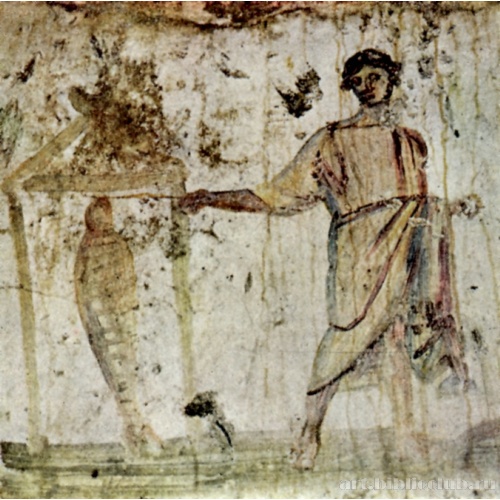 Воскрешение Лазаря. Роспись катакомб св. Петра и Марцеллина