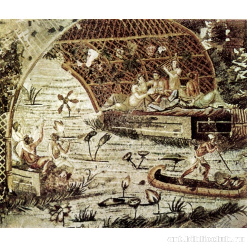 Пейзаж в долине Нила. Деталь мозаики из святилища Фортуны Примигении