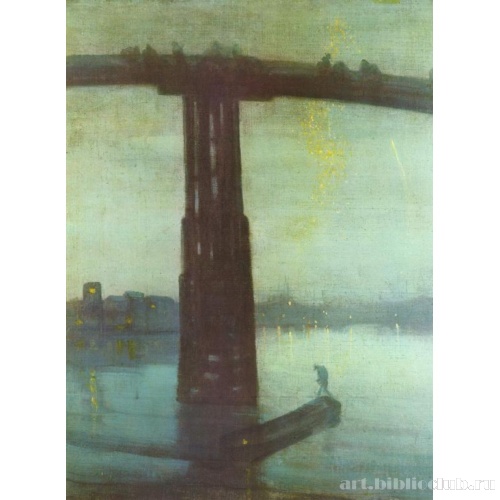 Старый мост в Баттерси: сине-золотой ноктюрн