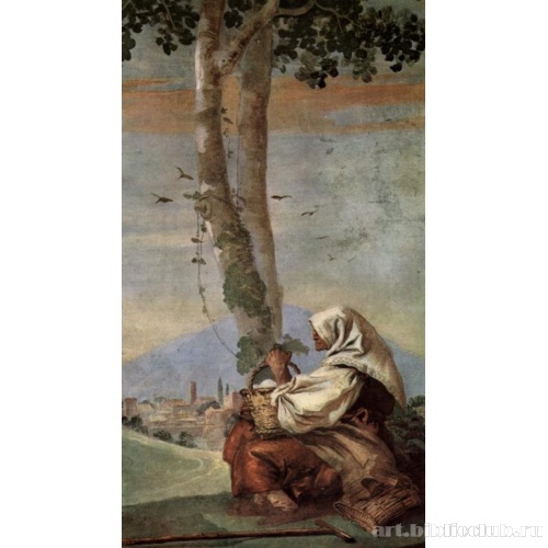 Пейзаж с сидящей крестьянкой