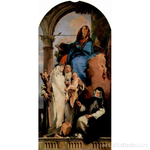 Мадонна со свв. Екатериной, Розой (держит на руках младенца) и коленопреклоненной Агнессой