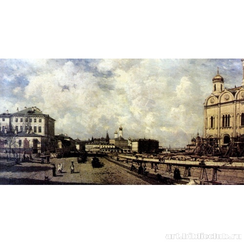 Вид храма Христа Спасителя с Пречистенки в Москве