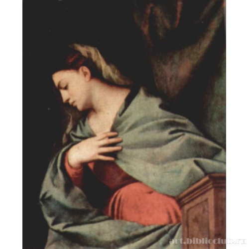 Воскресение Христово (Алтарный полиптих Аверольди). Правая доска, сцена вверху. Дева Мария