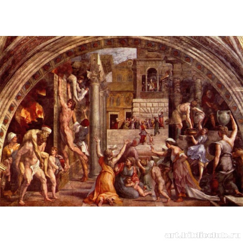 Настенная фреска в станце делль'Инчендио. Пожар в Борго