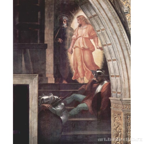 Станца Элиодоро. Настенная фреска. Освобождение Петра. Фрагмент