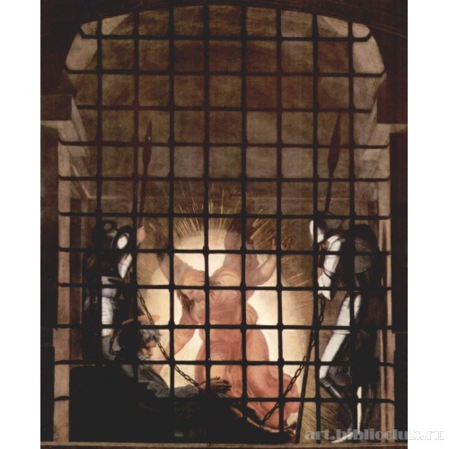 Станца Элиодоро. Настенная фреска. Освобождение Петра. Фрагмент