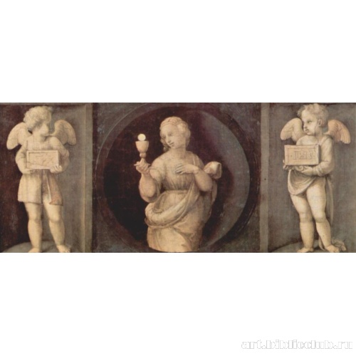 Алтарь Бальони. Пределла с изображениями кардинальных добродетелей. Надежда (Spes) и два ангела