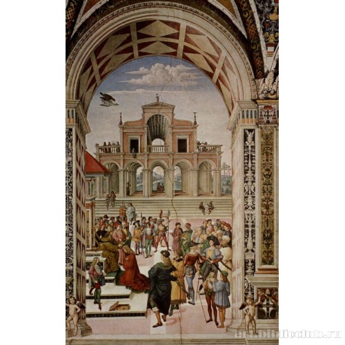 Фридрих III венчает Пикколомини венком поэта