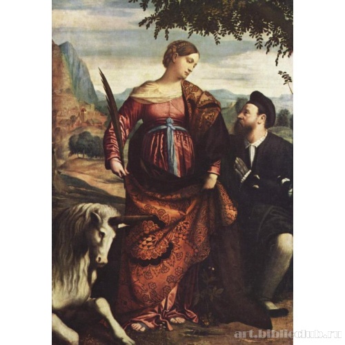 Донатор, поклоняющийся св. Юстине