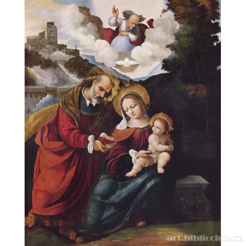 Святое семейство на фоне пейзажа