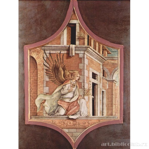 Алтарный триптих, левое навершие: благовествующий ангел