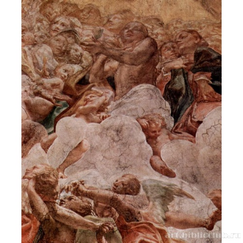 Роспись купола в кафедральном соборе в Парме: Благовещение. Деталь: Ева