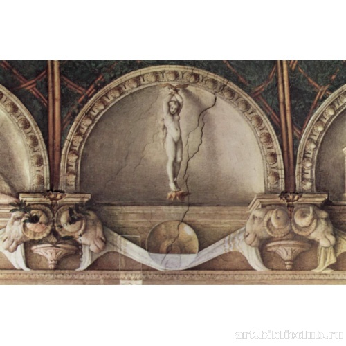 Потолочная фреска в женском монастыре Сан Паоло в Парме, люнет,  плененная Юнона