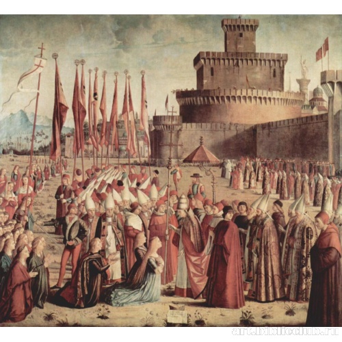 Цикл картин к житию св. Урсулы,  встреча паломников с Папой