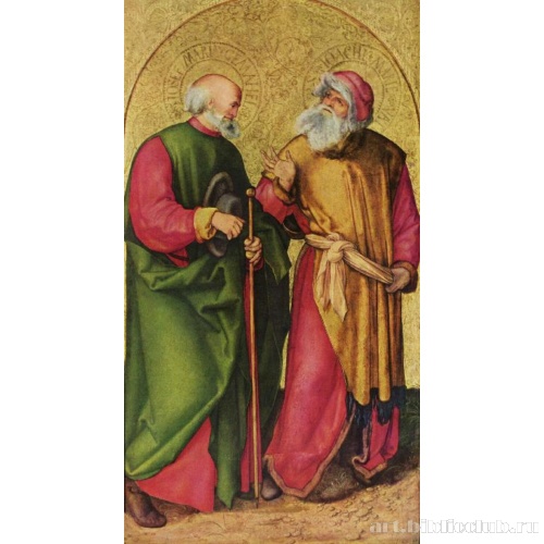 Алтарь трех волхвов, левая створка,  Иосиф и Иоахим