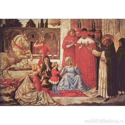 Алтарь Богородицы, пределла. Чудо святого Доминика