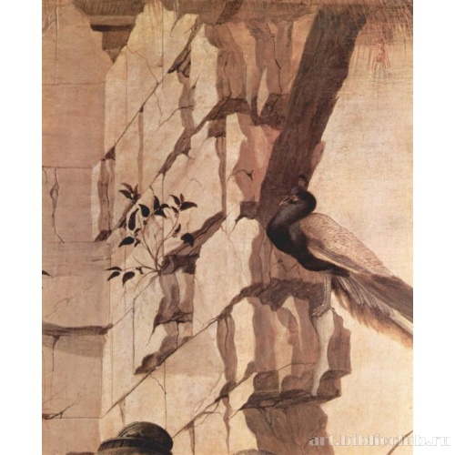 Алтарь Заноби, поклонение волхвов. Деталь: фазан