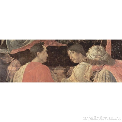 Алтарь Заноби, Поклонение волхвов. Деталь: слева: Пьеро и Джованни ди Медичи