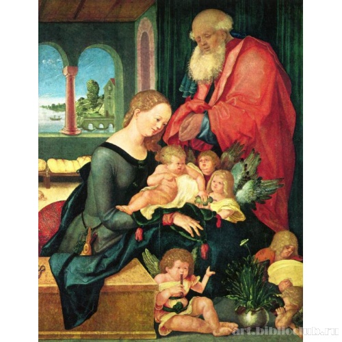 Святое семейство в покоях с пятью ангелами