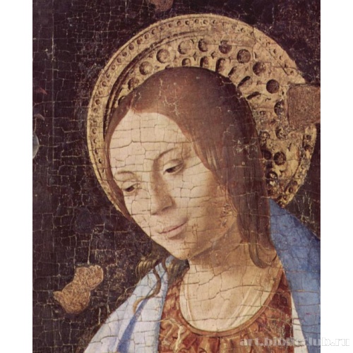 Благовещение, фрагмент. Деталь: голова Марии