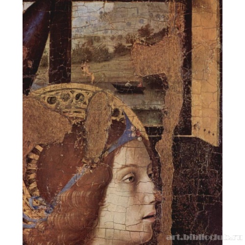 Благовещение, фрагмент. Деталь: голова архангела Гавриила