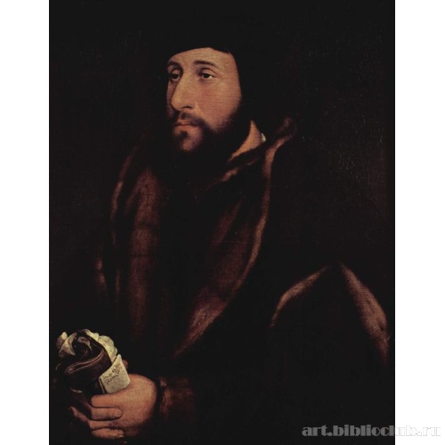 Портрет мужчины с письмом и перчатками в руках