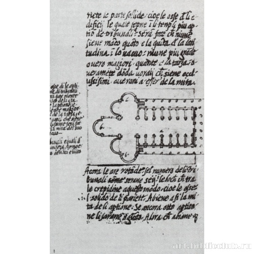 Трактат «Об архитектуре». План церкви с трансептом