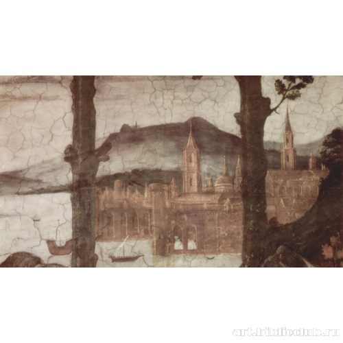 Фрески в Сикстинской капелле в Риме, сцена: искушение Христа, деталь