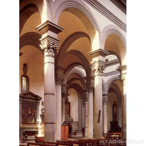 Санто Спирито. Полуциркульные арки нефа и трансепта