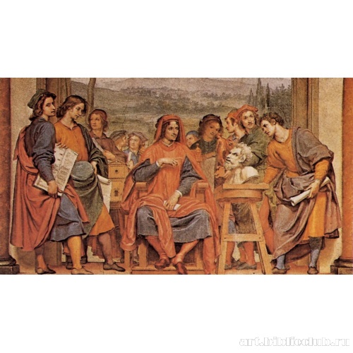 Микеланджело Буонаротти представляет Лоренцо Великолепному скульптурный бюст фавна своей работы