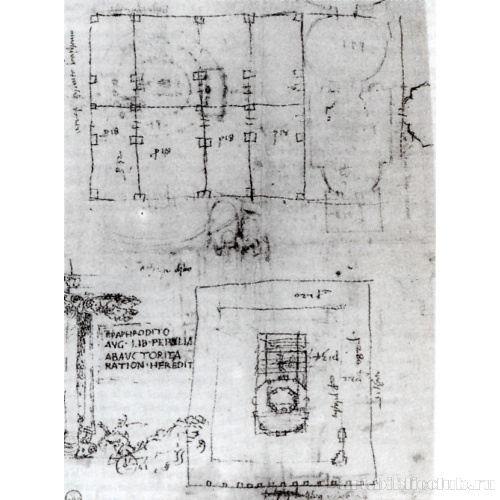 Планы античного мавзолея и храма в Риме