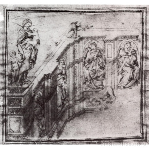 Сжатый рисунок для левой стороны фонтана Фонте Гайа