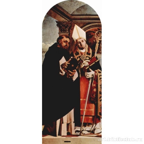 Алтарный полиптих Реканати, левая створка. Св. Фома Аквинский и св. Флавиан