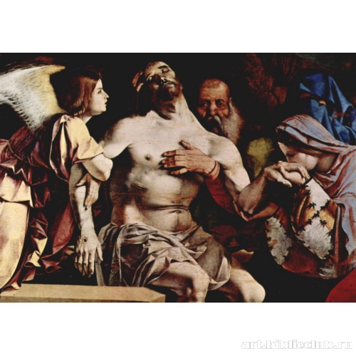 Алтарный полиптих Реканати, навершие средней доски. Скорбящие ангелы