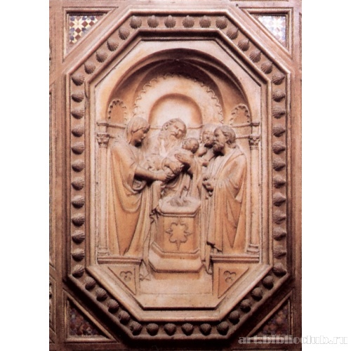 Ор Сан-Микеле. Табернакль, рельефы с изображением сцен жития Марии