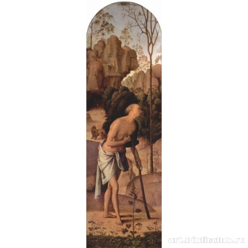 Голицинский триптих, левая створка. Св. Иероним