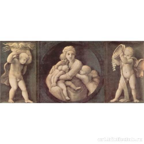 Алтарь Бальони. Пределла с изображениями кардинальных добродетелей. Любовь (Caritas) и два ангела