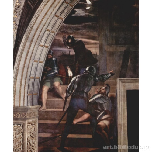 Станца Элиодоро. Настенная фреска. Освобождение Петра. Фрагмент