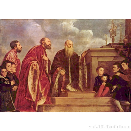 Обетная картина семейства Вендрамин. Члены семьи перед реликвией Святого Креста