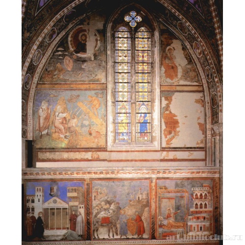 Сотворение мира, история Ноя. Внизу: сцены жития Святого Франциска