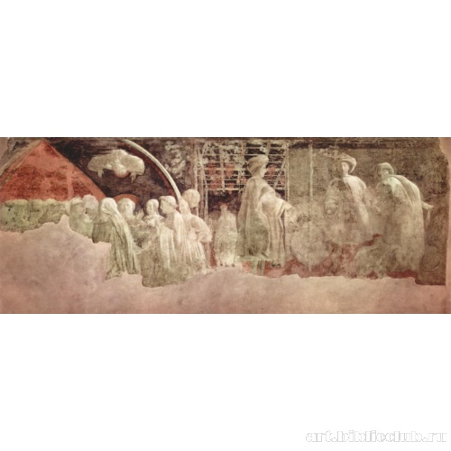 Благодарственная жертва, опьянение Ноя и осмеяние Ноя. Фрески церкви Санта Мария Новелла