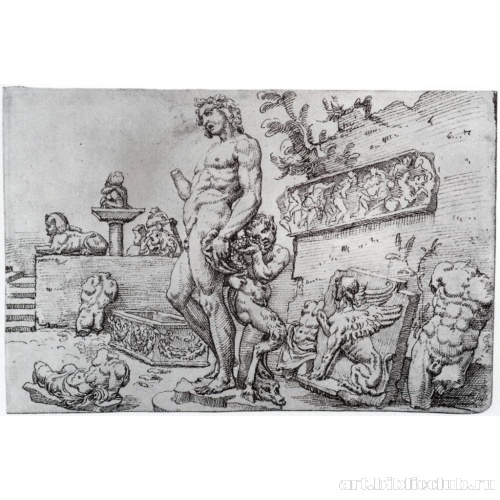 Сады Каза Галли с «Вакхом» Микеланджело Буонаротти